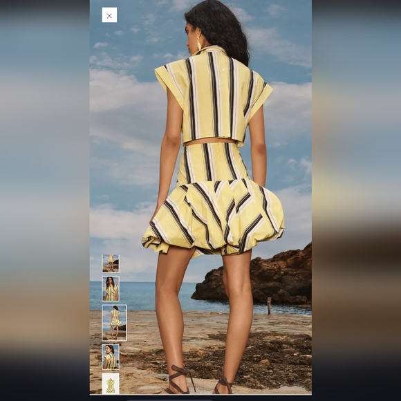 Zara Yellow and Black Striped Mini Dress